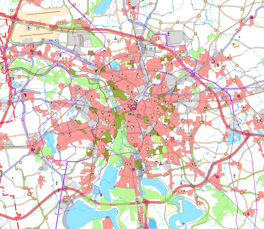 Automatische Präsentation der Datenbestände des DLM250 Leipzig (Sachsen)
