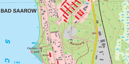 Ausschnitt aus dem Musterkartenblatt 3750 NW Bad Saarow-Pieskow