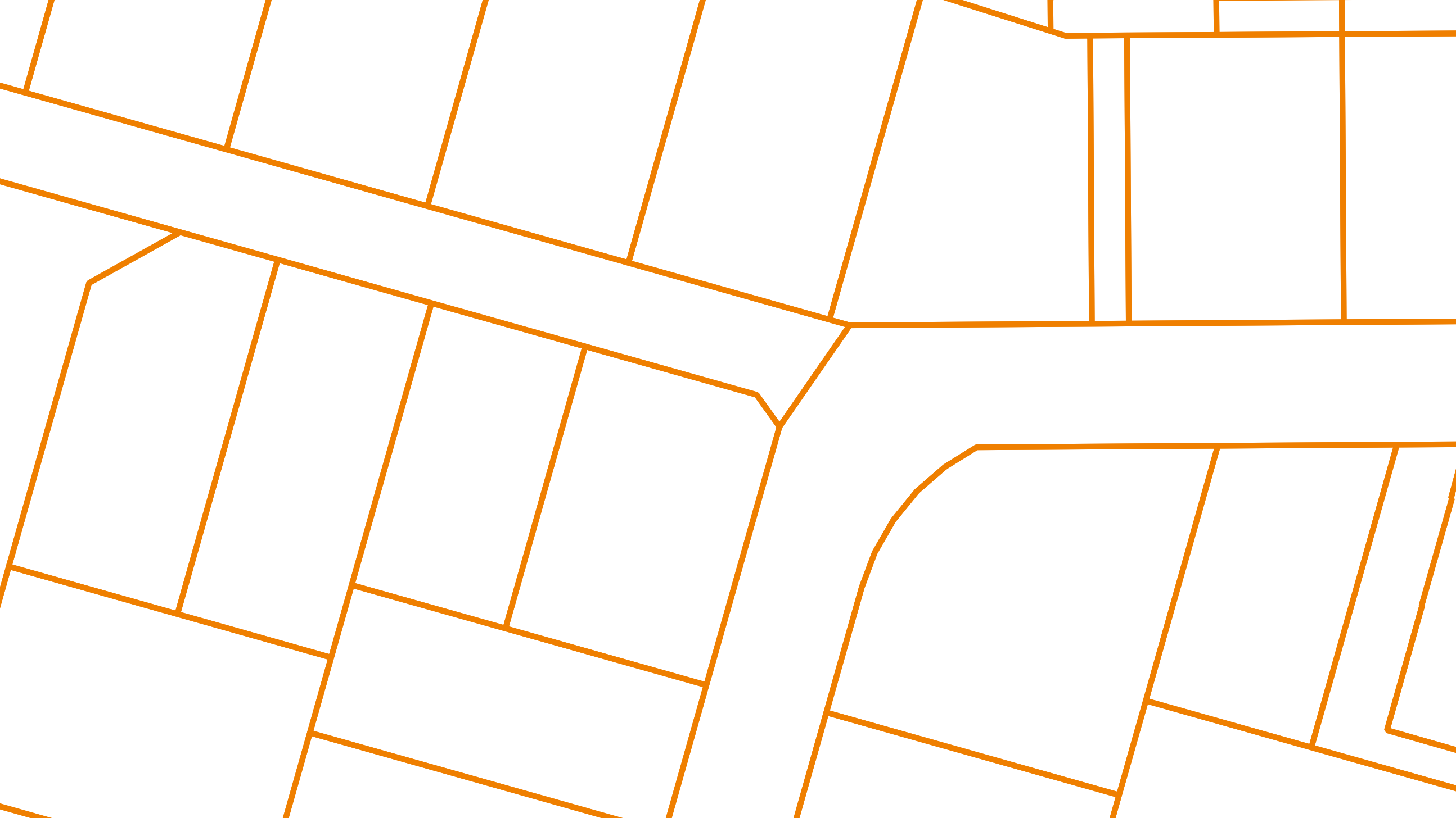 Flurstücke dargestellt mit orangefarbenen Begrenzungslinien