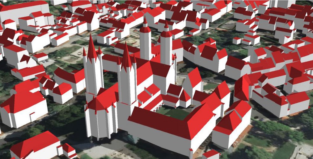 3D-Modell Außenhülle und Dachstruktur - Abbildung Naumburger Dom