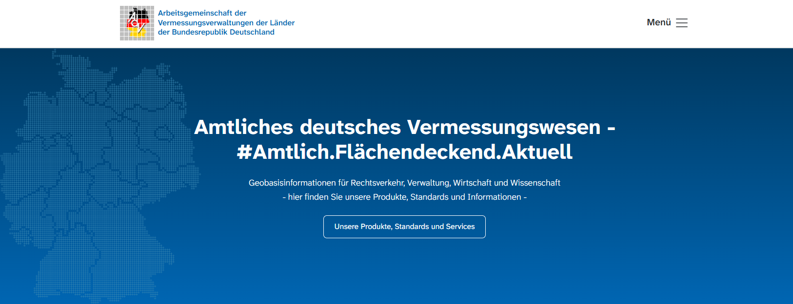 Erscheinungsbild des neuen Internetauftritts der AdV