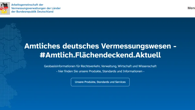 Erscheinungsbild des neuen Internetauftritts der AdV